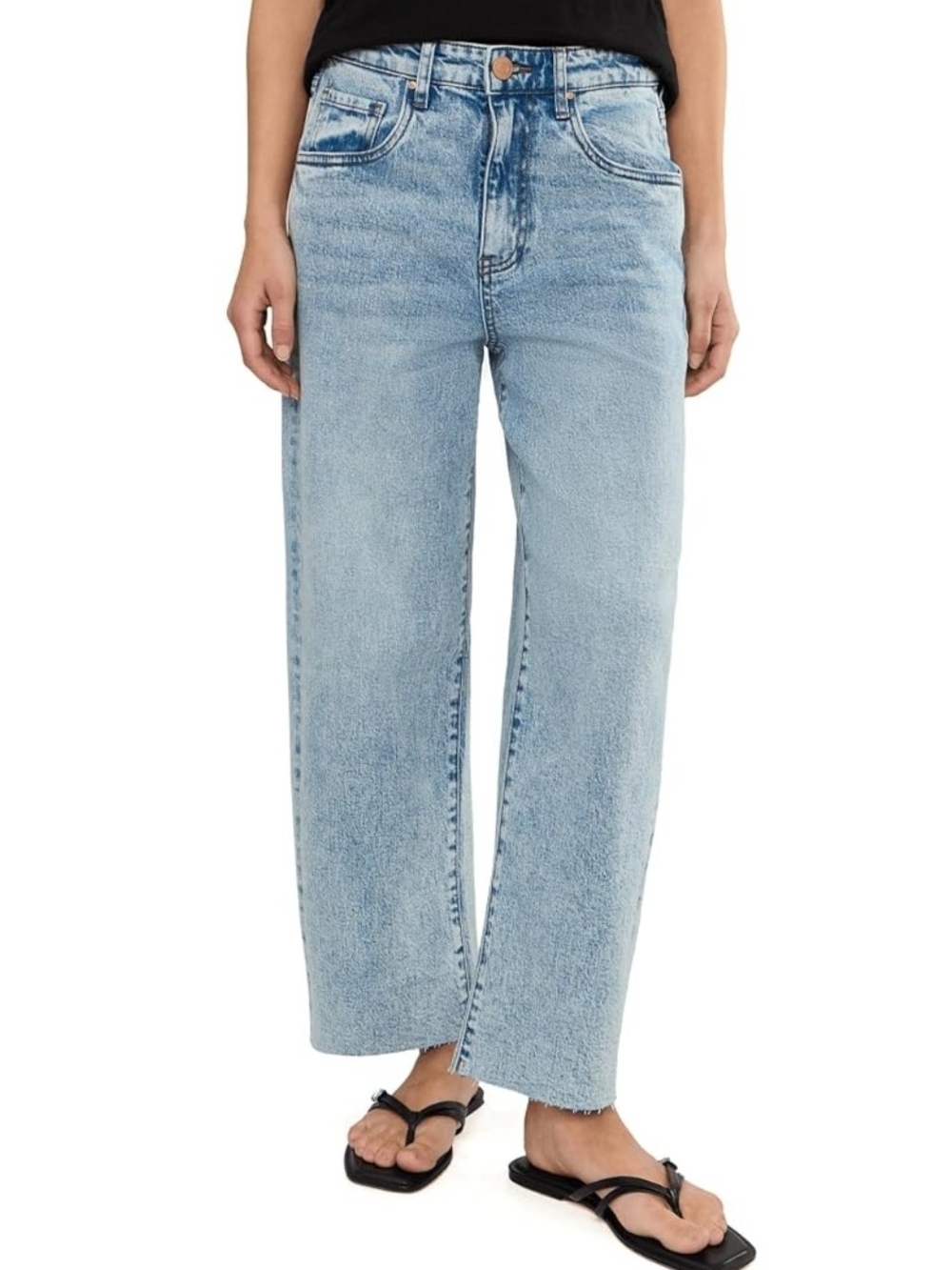 KUT from the Kloth Fab Ab Wide-Leg High Rise Light Wash Blue Jeans Size 12 - Picture 1 of 16